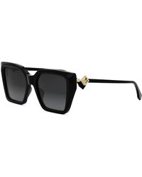 Fendi - Accessoires ,Zwart ,Ff Diamant Zonnebril - Lyst