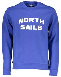 North Sails - Blauer baumwollpullover mit druck - Lyst