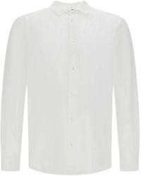 Herno - Overhemden ,Wit ,Katoen Shirt Van Superfijn Katoen Met Stretch - Lyst