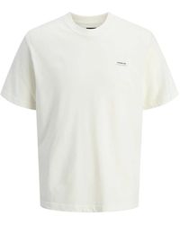 Jack & Jones - Tops ,Wit ,Cloud Dancer Stijlvolle Tee - Lyst