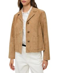 Yerse - Jassen ,Bruin ,Leer Notched-Lapel Suede Jacket - Lyst
