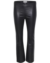 Inwear - Broeken ,Zwart ,Leer Cropped Kick-Flare Broek - Lyst