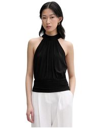 Gestuz - Tops ,Zwart ,Polyester Halter Neck Top - Lyst