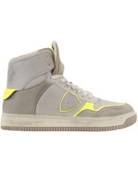 Philippe Model - Schoenen ,Grijs ,Suède Hoge Top Sneakers - Lyst