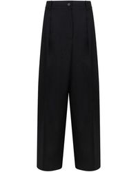 P.A.R.O.S.H. - P.A.R.O..H. ,Broeken ,Zwart ,Zwarte Op Maat Gemaakte Broek Met Riemlussen - Lyst