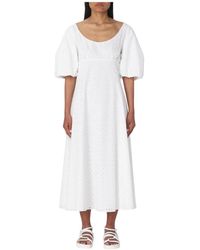 KENZO - Elegante Midi Jurk Pofmouwen - Lyst