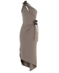 Coperni - Kleedjes ,Bruin ,Asymmetrische Mini-Jurk Met Één Schouder - Lyst