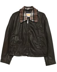 PDF - Jassen ,Bruin ,Leer Logo-Embossed Leather Jacket - Lyst