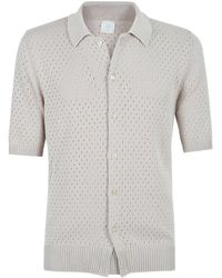Eleventy - Truien & Vesten ,Grijs ,Katoen Maglia Camicia Mezza Manica - Lyst