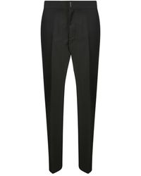 Givenchy - Broeken ,Zwart ,Wol Zwarte Wollen Broek Met Elastische Taille En Recht Model - Lyst