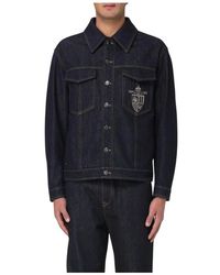 Fendi - Denim Jacket Crest Embroidered - Lyst
