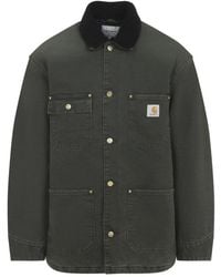 Carhartt - Jassen ,Groen ,Katoen Groene Stijlvolle Katoenen Jas Aw 25 - Lyst