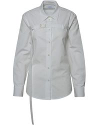 Off-White c/o Virgil Abloh - Overhemden ,Wit ,Katoen Overhemd Van Katoenpoplin Met Gesp - Lyst