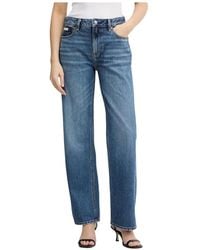 Calvin Klein - Straight-Leg High-Rise Katoenen Jeans - Lyst
