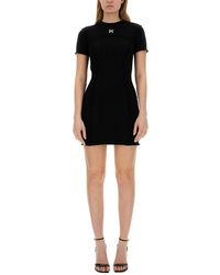 Palm Angels - Kleedjes ,Zwart ,Katoen Monogram Mini Dress - Lyst