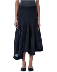 Our Legacy - Rokken ,Zwart ,Polyester Petti Midi Rok - Lyst