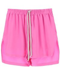 Rick Owens - Seidensatin-shorts mit elastischem bund - Lyst