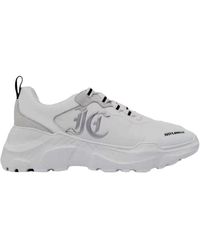 Just Cavalli - Sneakers bianca da con logo silver - Lyst