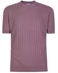 Eleventy - Baumwoll-Crepe Rundhals T-Shirt - Lyst