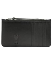 Ami Paris - Accessoires ,Zwart ,Leer Luxe Kaarthouder - Lyst