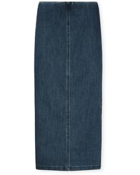 Elena Miro - Rokken ,Blauw ,Denim Midi Denim Rok - Lyst