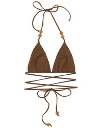 Magda Butrym - Badmode ,Bruin ,Re 26 Triangle Bikini Top - Lyst