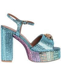 Kurt Geiger - Regenbogen Swirl Wildleder Adler Detail Plateau Sandalen - Lyst