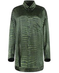 Balenciaga - Seidenhemd Mit Krokodil-Print - Lyst
