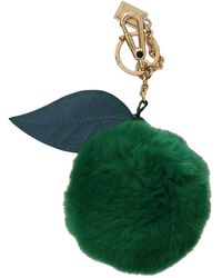 Dolce & Gabbana - Luxuriöser grüner leder pelz schlüsselanhänger - Lyst