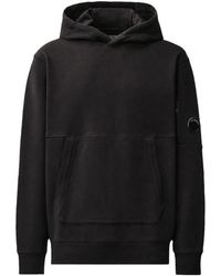 C.P. Company - Diagonal Raised Fleece Lens Hoodie - Lyst