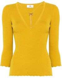 Elisabetta Franchi - V-Neck Knitwear - Lyst