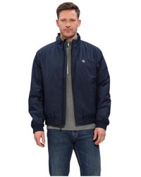 Calvin Klein - Jassen ,Blauw ,Polyester Ls Ripstop Padded Harrington Jkt - Lyst