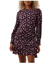 Suncoo - Kleedjes ,Veelkleurig ,Polyester Chama Mini Jurk - Lyst