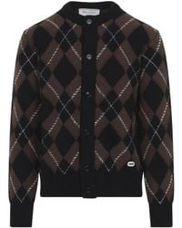 Ami Paris - Truien & Vesten ,Bruin ,Wol Crewneck Cardigan - Lyst