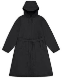 Rains - Zwarte A-Line Longer W Jas Regenjas - Lyst