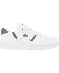 Lacoste - Klassische t-clip sneakers weiß/grün - Lyst