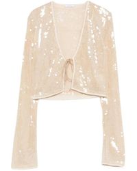 Oséree - Overhemden ,Polyester Marylin Sequin Tie Top - Lyst