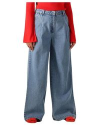 Modström - Jeans ,Blauw ,Wijde Pijp Jeans Voor Vrouwen - Lyst