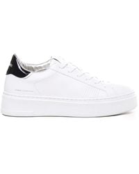 Crime London - Weiße ledersneakers mit niete - Lyst