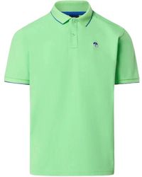 North Sails - Gestreepte Kraag Poloshirt Met Logo - Lyst