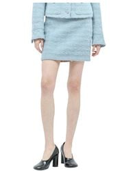 Gucci - Rokken ,Blauw ,Tweed Tweed Minirok - Lyst