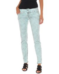 Met - Broeken ,Groen ,Katoen Slim Fit Lange Broek - Lyst