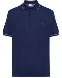 Etro - Tops ,Blauw ,Katoen Katoenen Poloshirt Met Geborduurd Logo - Lyst