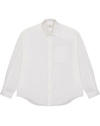 Laneus - Weiße Button-Up Bluse Lange Ärmel - Lyst