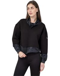 EA7 - Hoodies & Sweatvesten ,Zwart ,Polyester Zwart Oversized Sweatshirt - Lyst