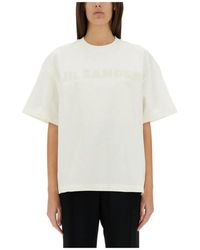 Jil Sander - T-Shirt Met Geborduurd Logo - Lyst