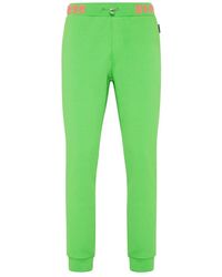 Philipp Plein - Broeken ,Groen ,Katoen Trainingsbroeken Skull&Bones - Lyst