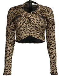 Rabanne - Tops ,Bruin ,Polyester Luipaardprint Top Lente-Zomer 2025 - Lyst
