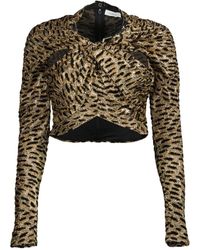 Rabanne - Tops ,Bruin ,Polyester Luipaardprint Top Lente-Zomer 2025 - Lyst