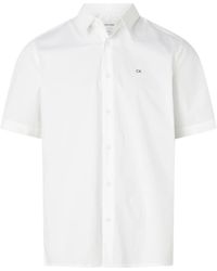 Calvin Klein - Overhemden ,Wit ,Katoen Wit Overhemd - Lyst
